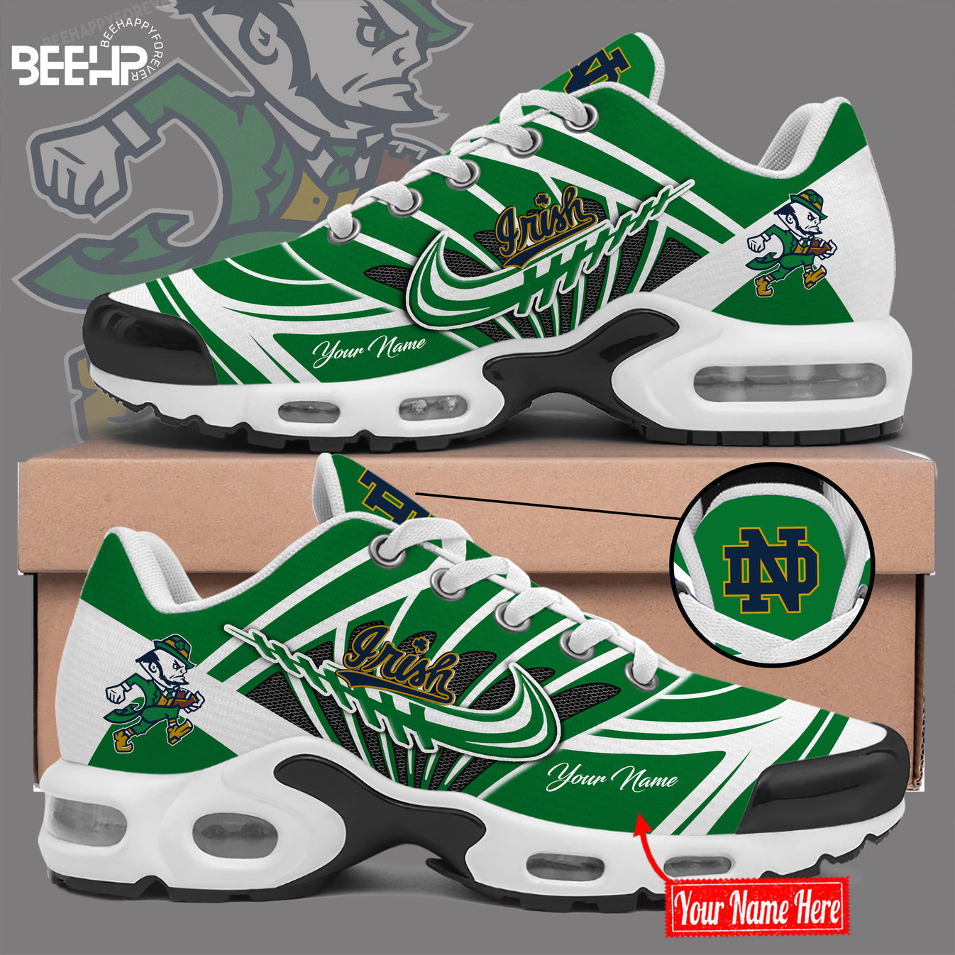 Notre Dame Fighting Irish Football Leprechaun New Shoes