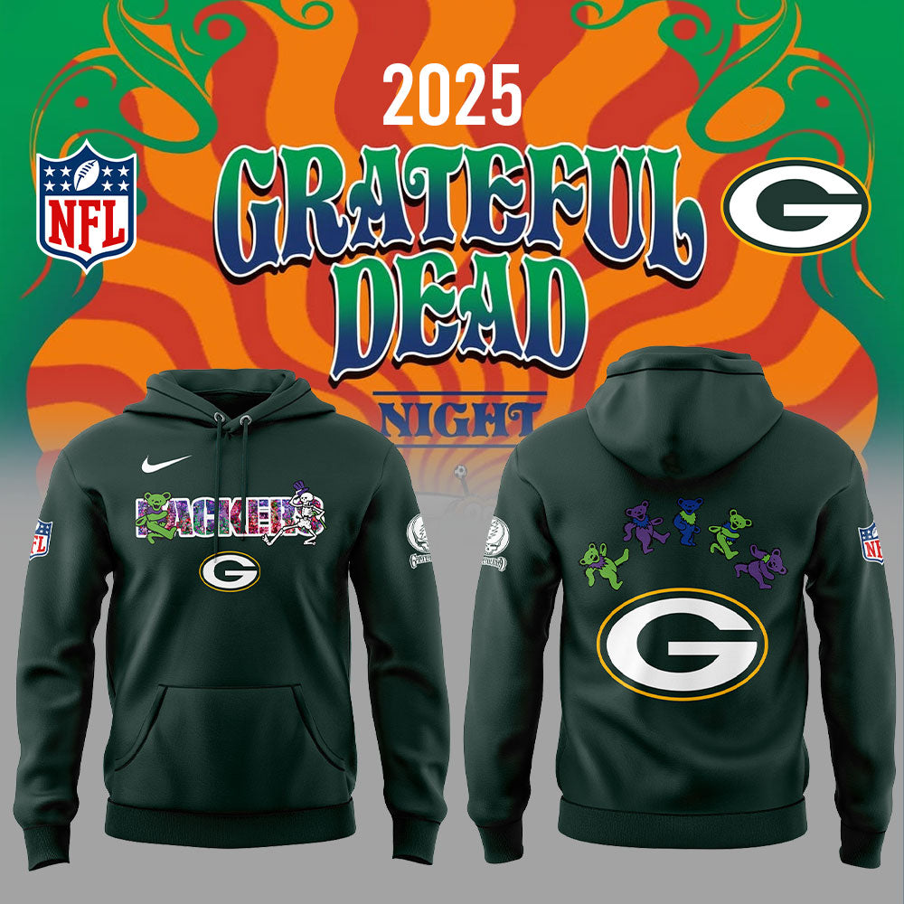 Green Bay Packers 2025 Grateful Dead Night Limited Hoodie