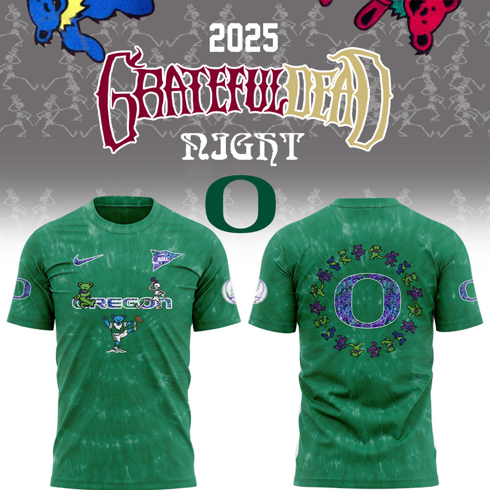 Oregon Ducks Football 2025 Grateful Ducks Tie-Dye T-Shirt