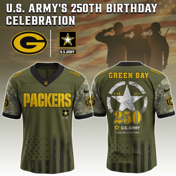 Green Bay Packers x U.S. ARMY'S 250TH Birthday Special Edition Jersey - Tycheco