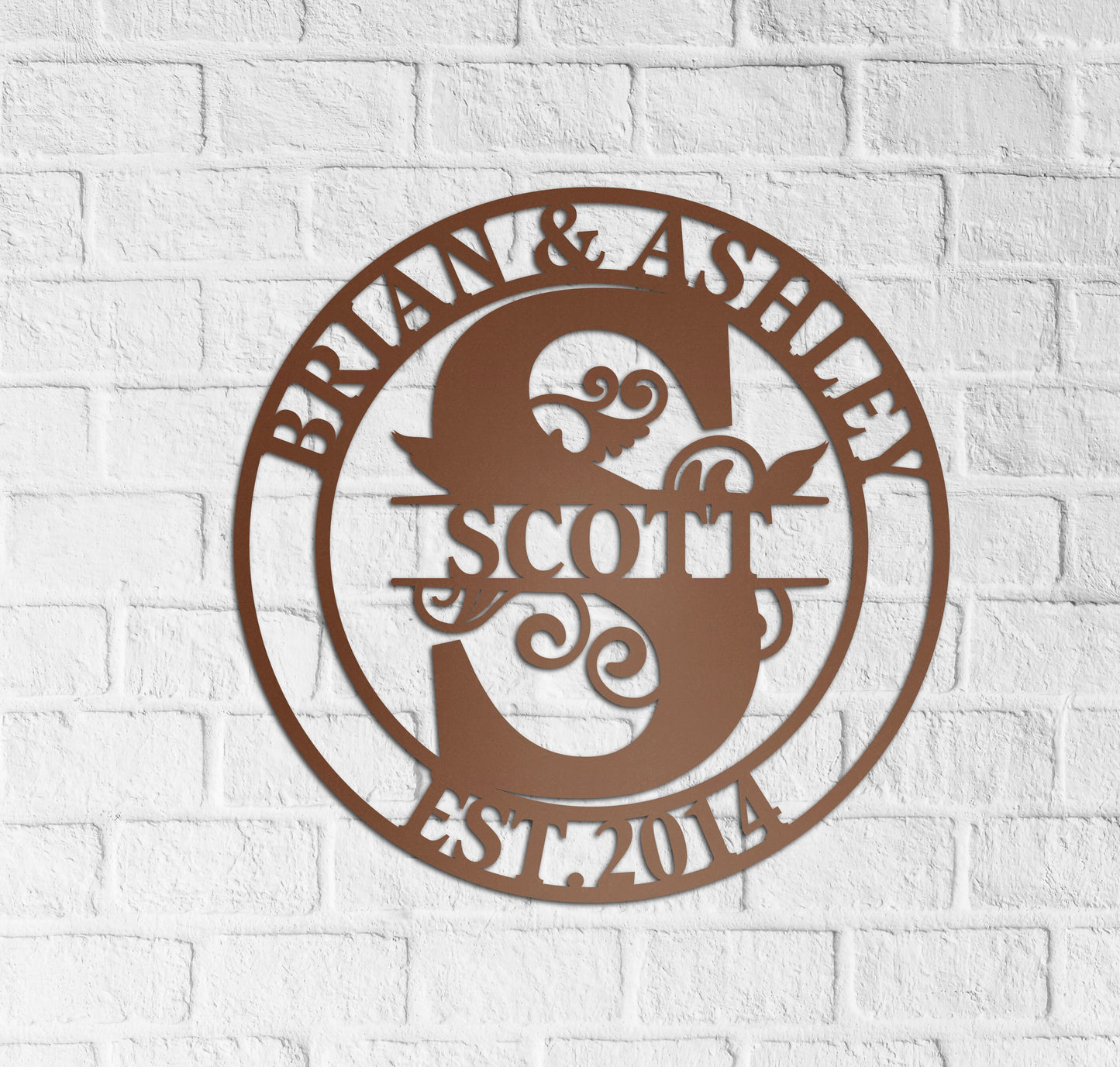 Custom Last Name Sign, Personalized Metal Wall Art, Custom Family Name Sign, Metal Wall Art Hanger, Wedding Gift, Anniversary Established