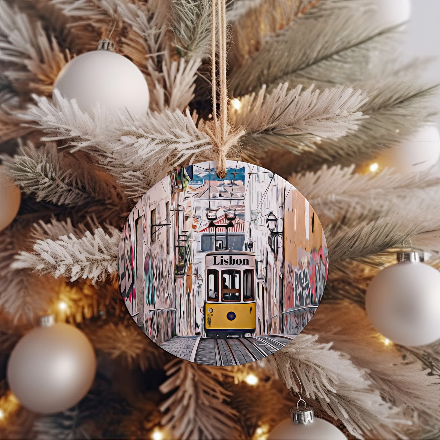 Lisbon Ornament, Christmas Ornament, Lisbon Gift, Christmas Gift, Lisbon Christmas, Lisbon, Lisbon Travel, Christmas Travel, Christmas Decor