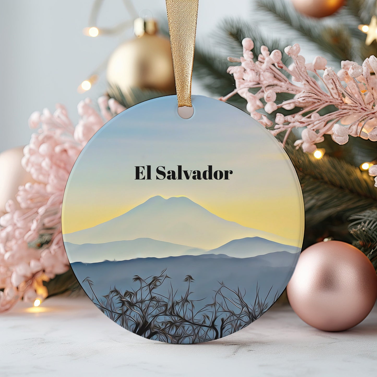 El Salvador Ornament, Christmas Ornament, El Salvador Gift, Christmas Gift, Christmas Decor, El Salvador Souvenir, El Salvador Travel