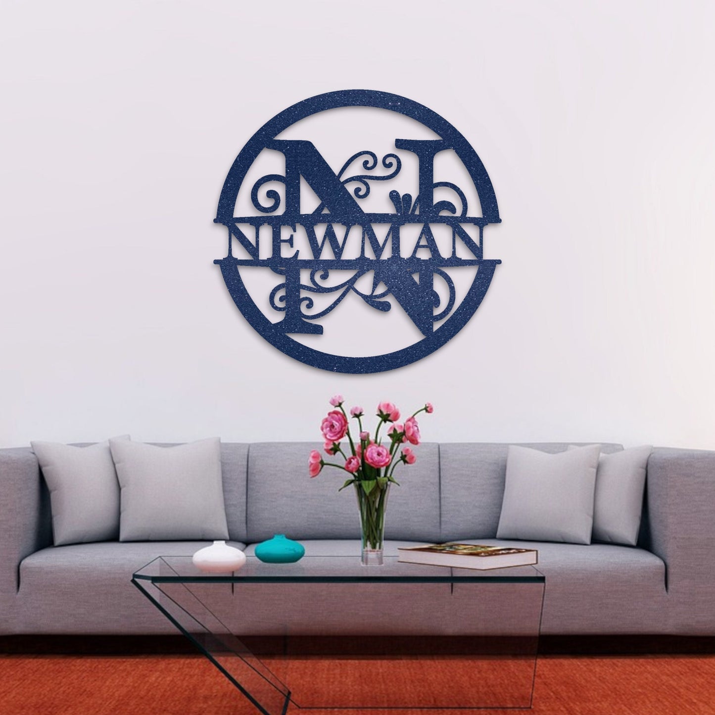 Personalized Name Metal Sign, Stylish Metal Initial Door Hanger, Gifts for Him Her, Metal Wall Art, Gift for Girlfriend