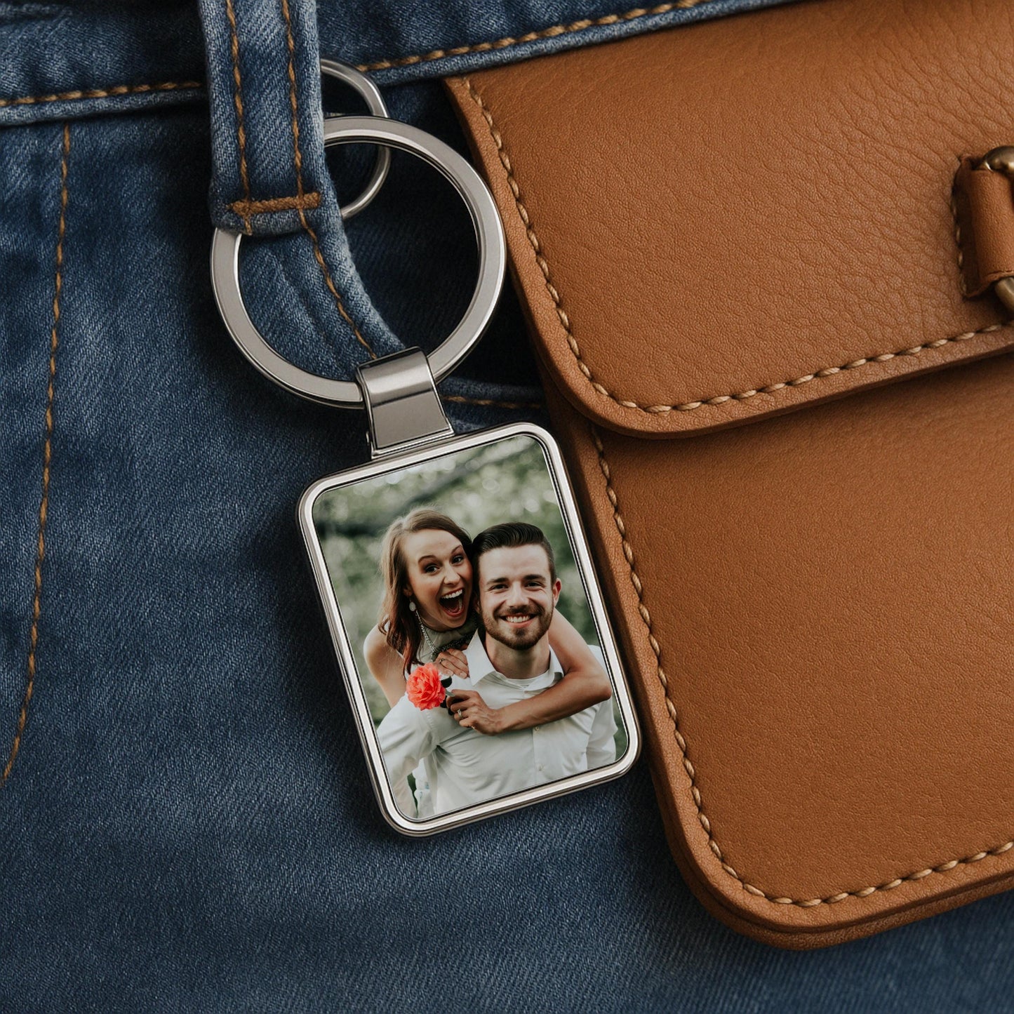 Custom Photo Car Keychain, Personalized Photo Gift, Birthday Gift, Anniversary Gift, Unique Couples Gift, Logo Keychain