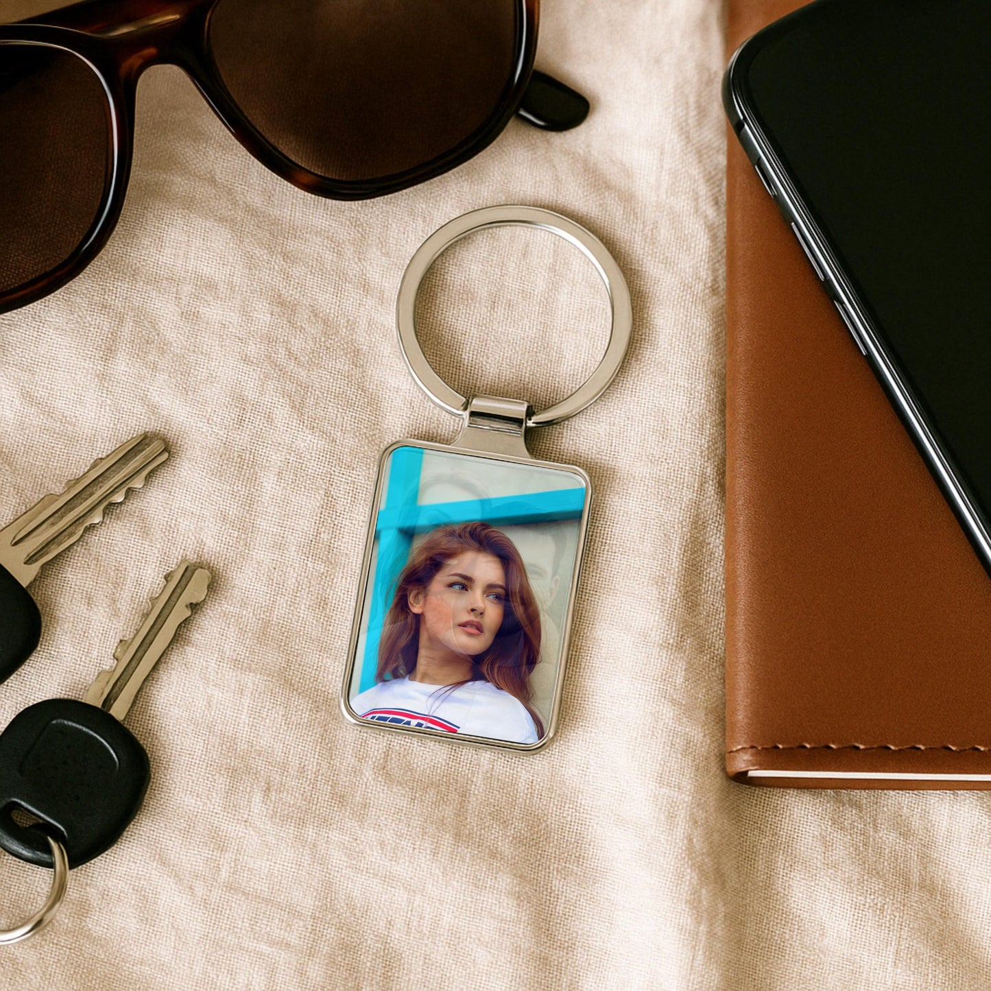 Custom Photo Keychain Gifts, Personalized Picture Keychain Gift for Couples, Him or Her