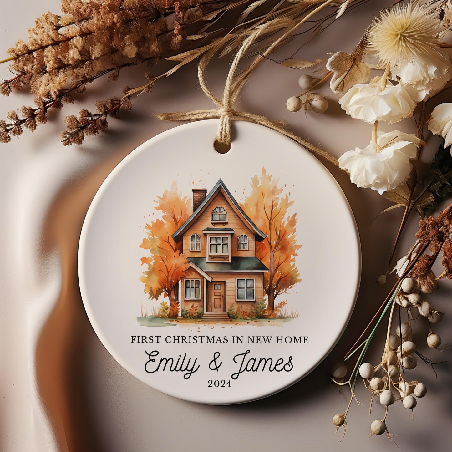 First Christmas Keepsake, Personalized Address Ornament, Realtor Closing Gift