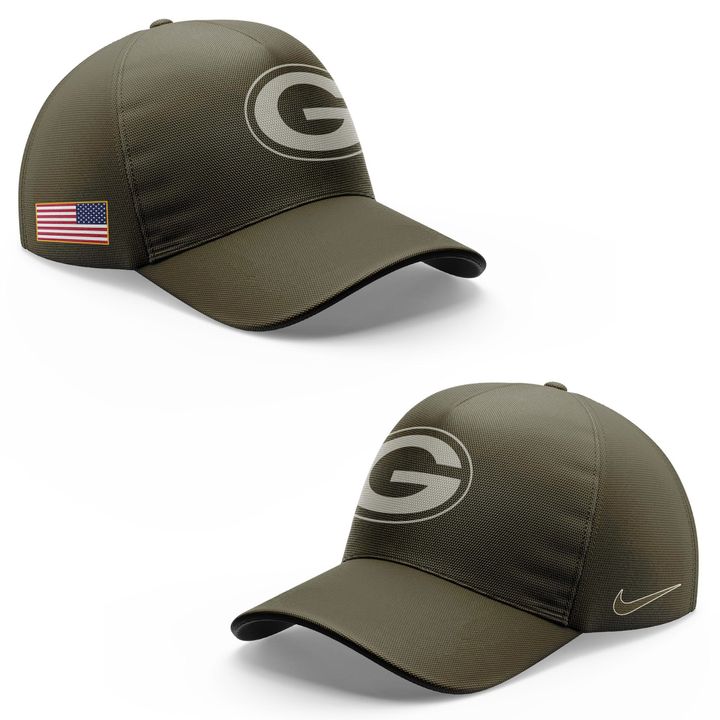 Men's Green Bay Packers Olive 2025 Salute to Service Special Hoodie