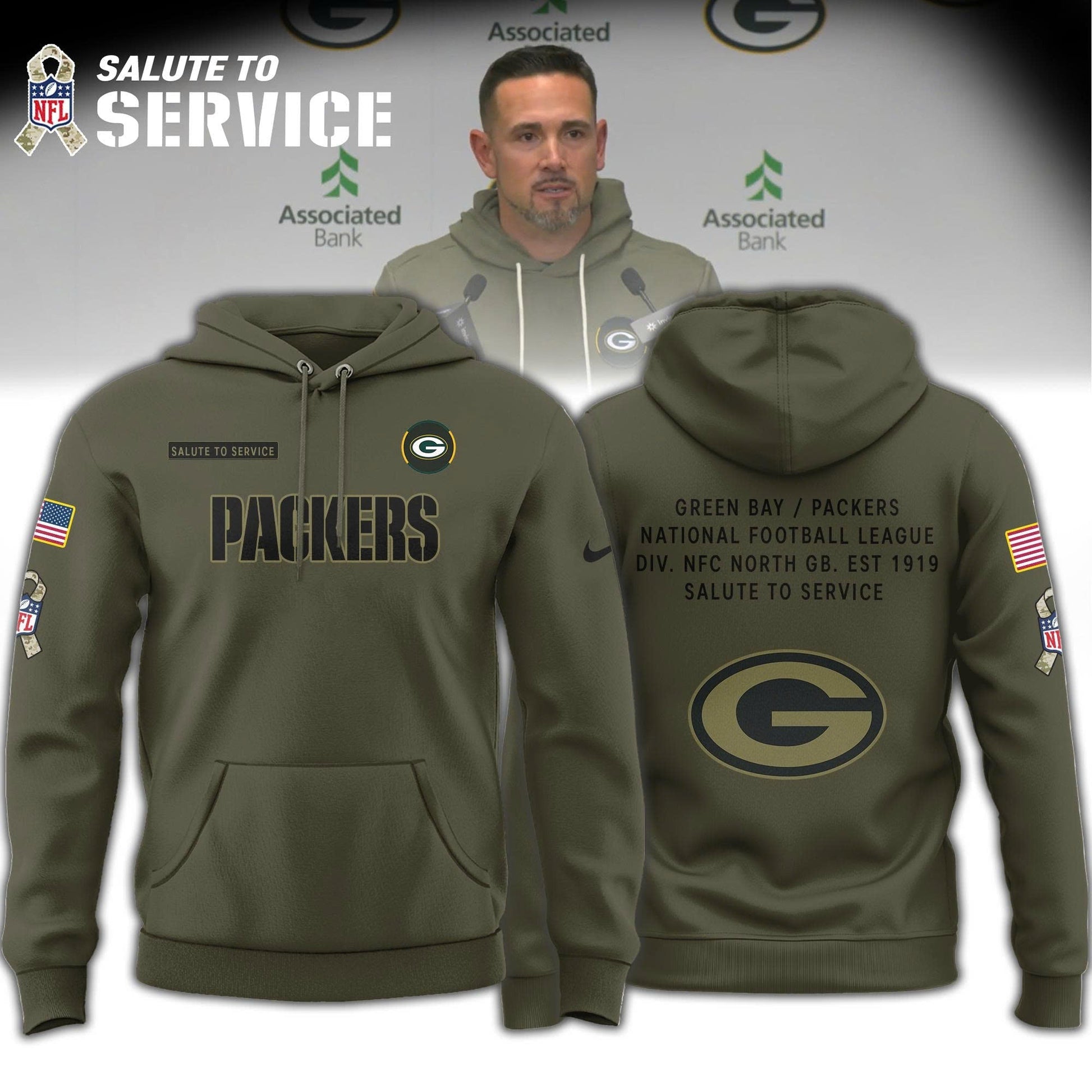 Green Bay Packers 2025 NFL Salute to Service Combo Hoodie