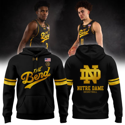 Notre Dame Men's Basketball THE BEND Special Black Hoodie, Irish THE BEND Black Hoodie, Notre Dame Basketball The Bend Edition Hoodie