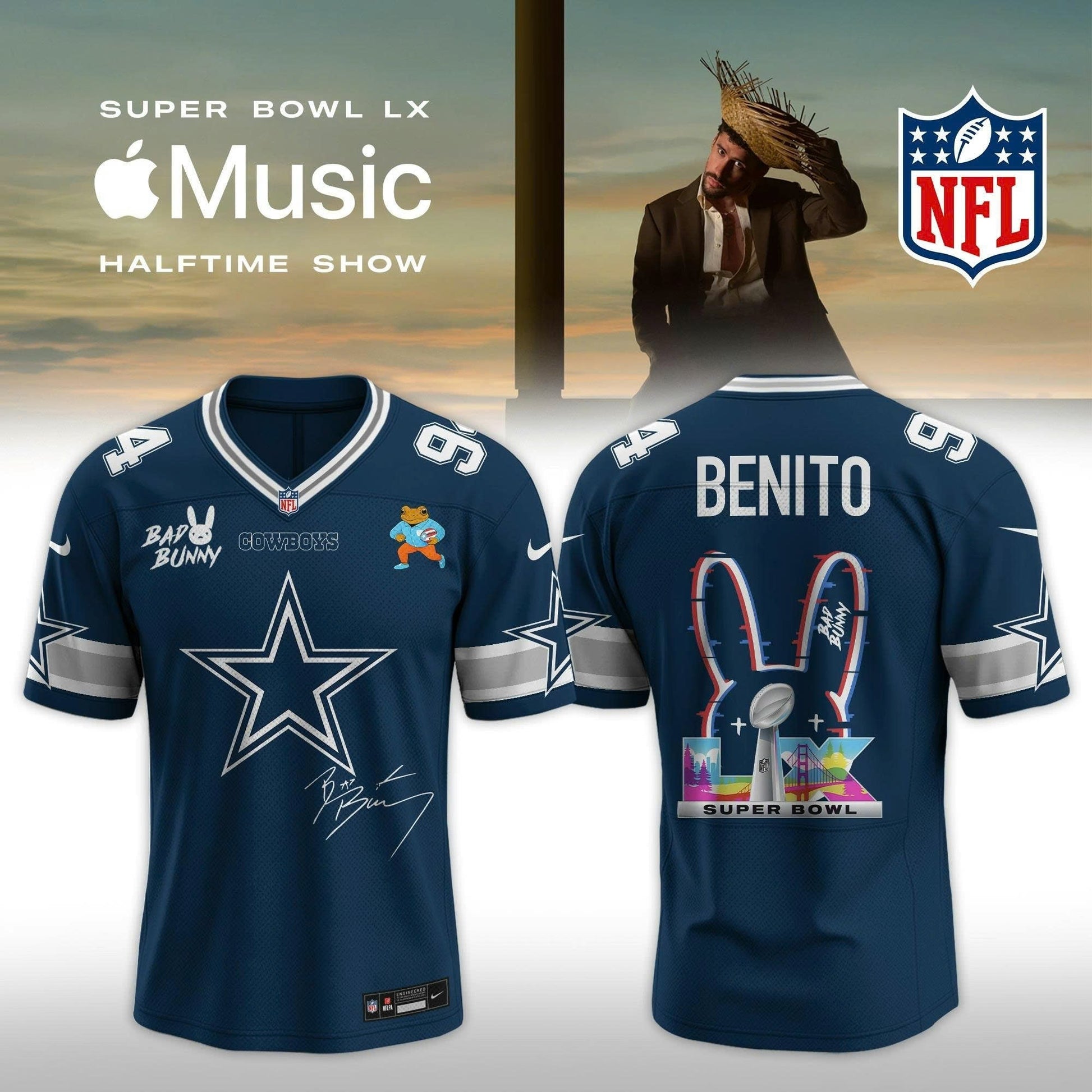Dallas Cowboys Bad Bunny 2026 Super Bowl LX Customized Jersey