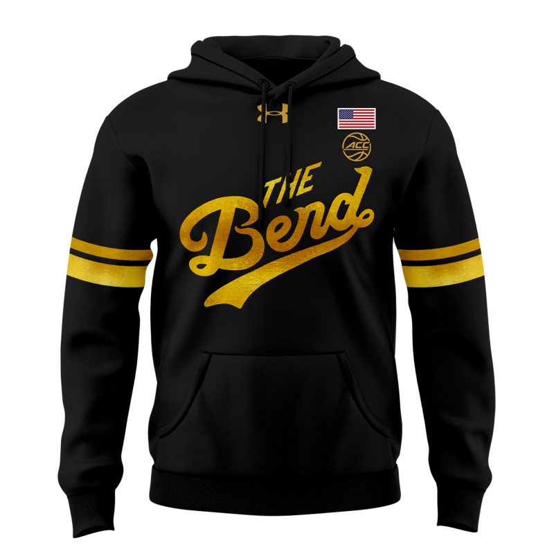 Notre Dame Men's Basketball THE BEND Special Black Hoodie, Irish THE BEND Black Hoodie, Notre Dame Basketball The Bend Edition Hoodie