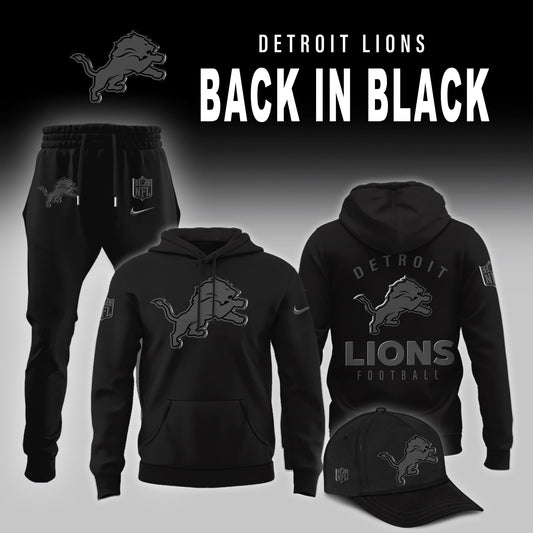 Detroit Lions 2025 Back In Black Limited Edition Combo Hoodie