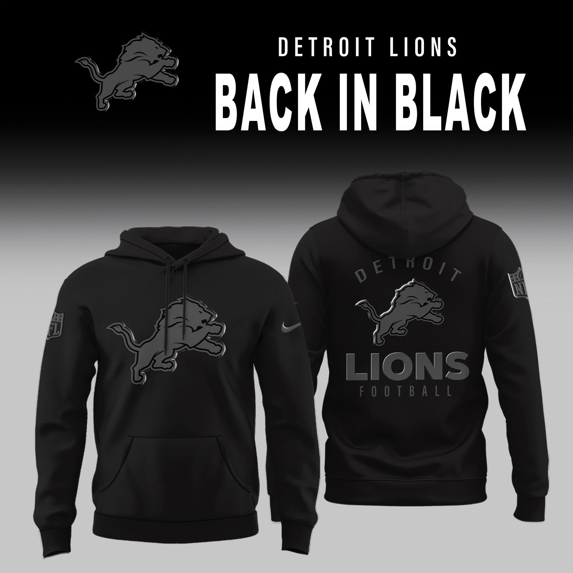 Detroit Lions 2025 Back In Black Limited Edition Combo Hoodie