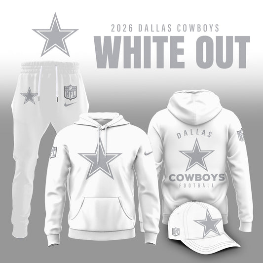 Dallas Cowboys 2025 Winter White Out Combo Hoodie