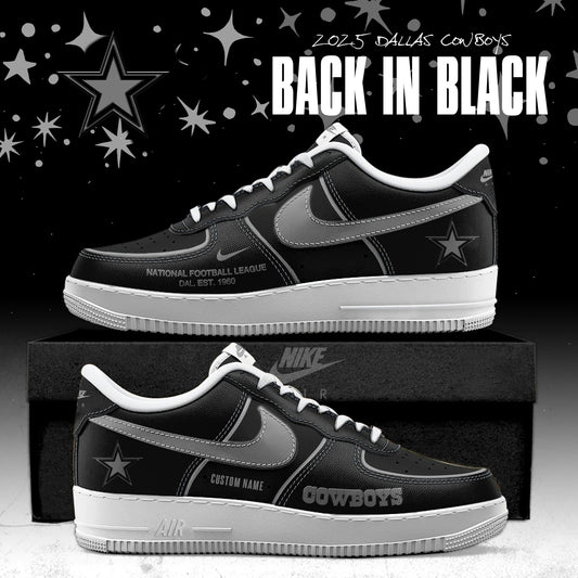 Dallas Cowboys Back In Black Special Edition AF1 Sneakers