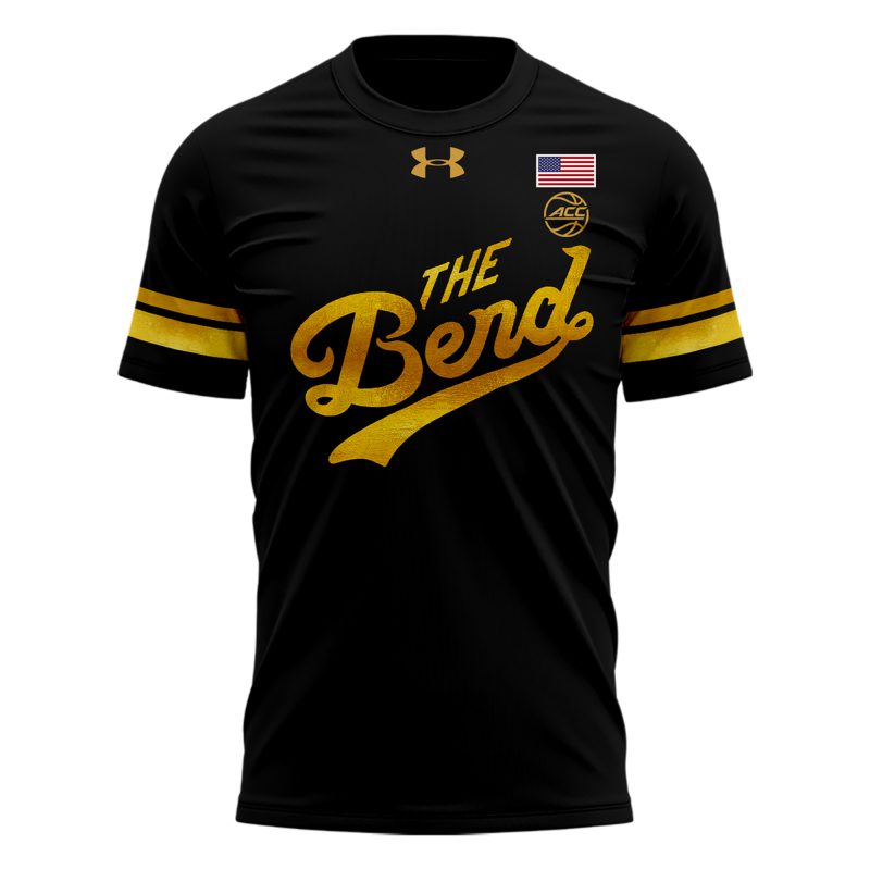 Notre Dame Men's Basketball THE BEND Special Black Tshirt, Irish The Bend Black Tee, Notre Dame Basketball Black Edition Shirt