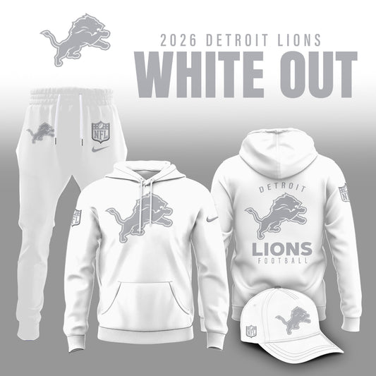 Detroit Lions 2025 Winter White Out Combo Hoodie