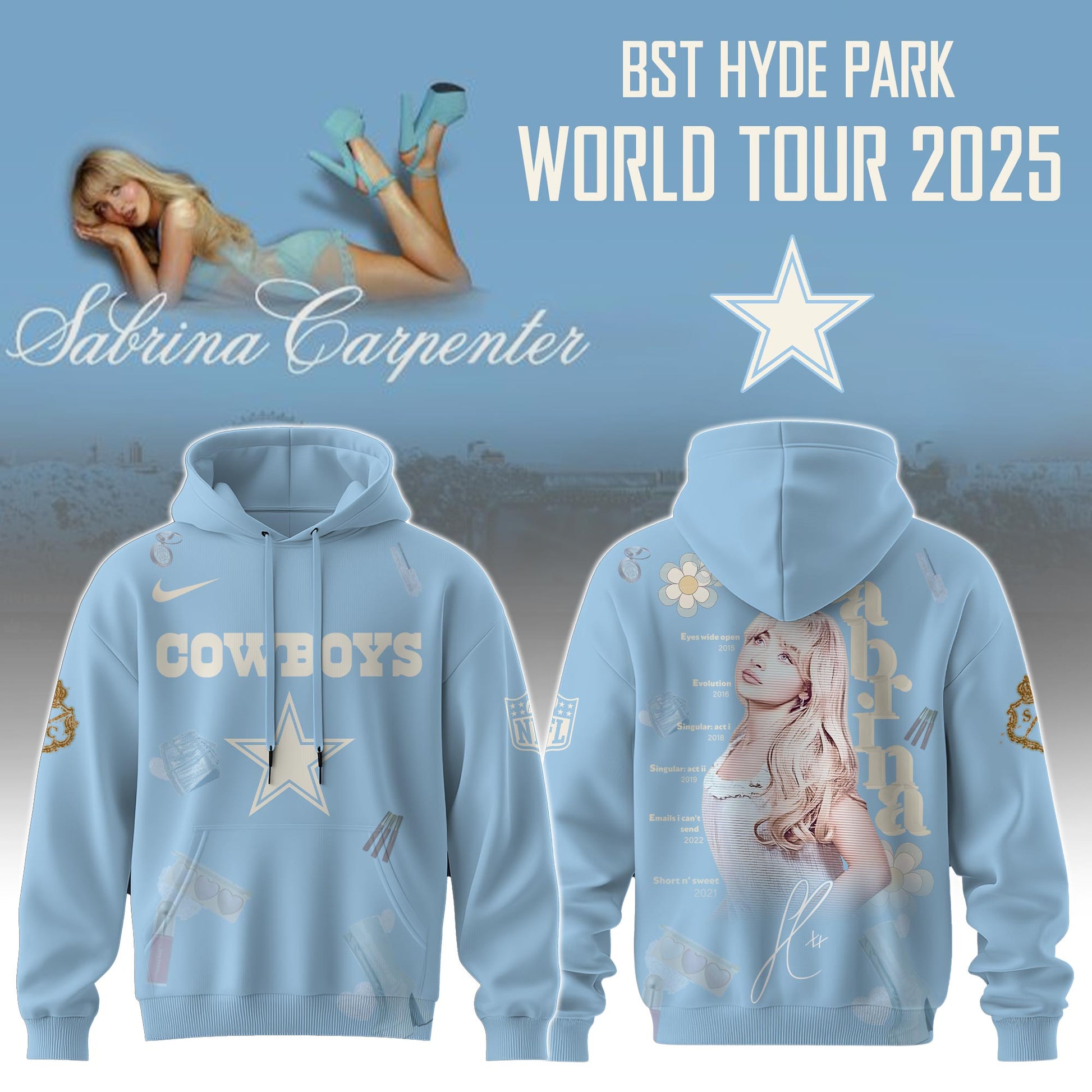 D Cowboys x Sabrina Carpenter “Short n’ Sweet Tour” Hoodie Editions Limited +Selling Out Fast