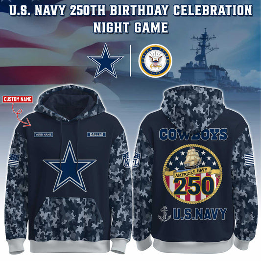 Dallas Cowboys Navy 250th Birthday Hoodie Limited Edions