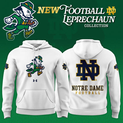 Notre Dame Fighting Irish Football Leprechaun Limited Editions 2025 Hoodie “ White