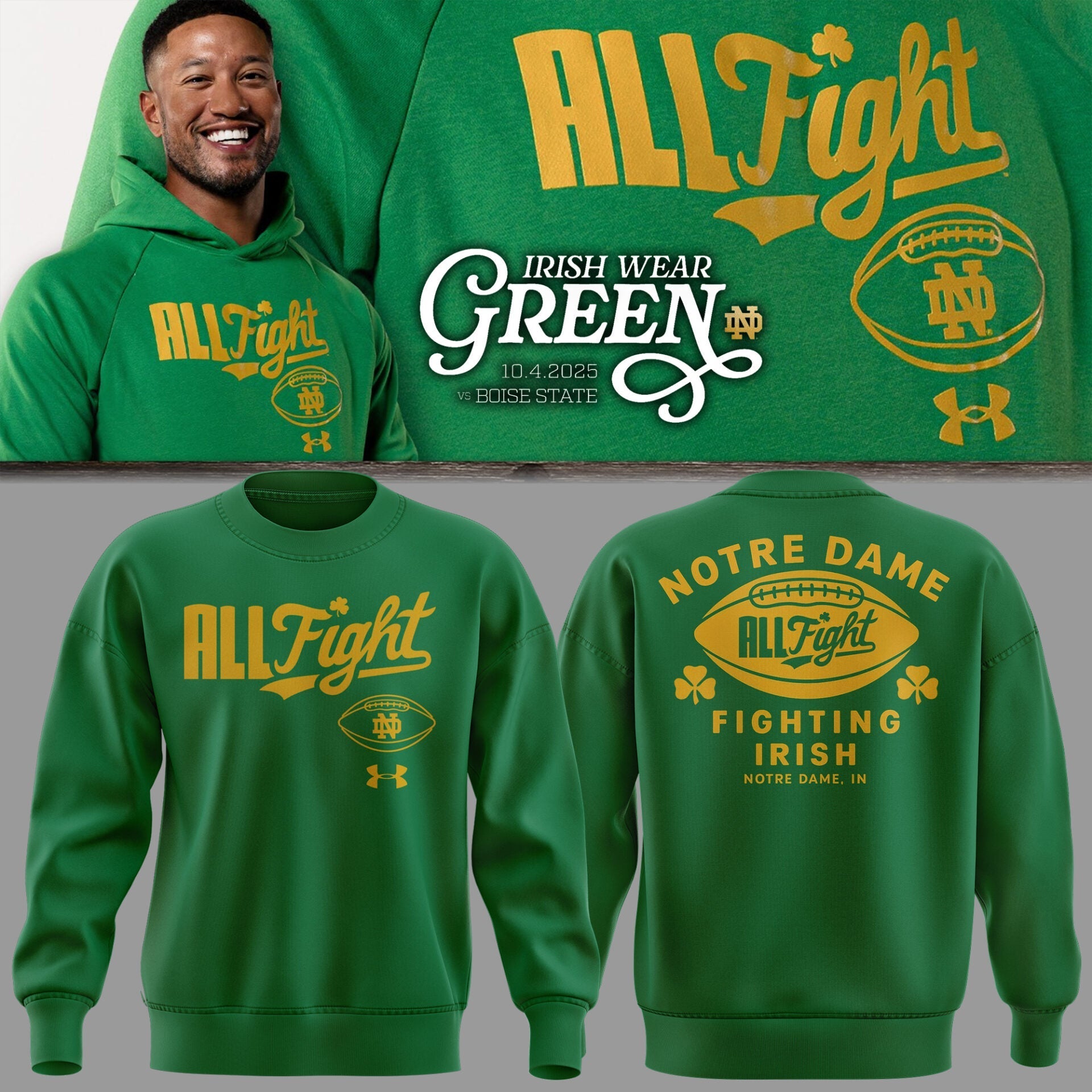 Special Edition Notre Dame œIrish Wear Green� SweatShirt