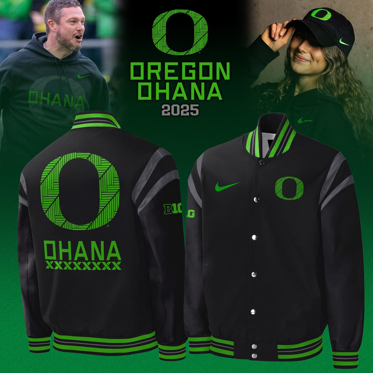 Oregon Ducks Ohana 2025 Limited Edition Bomber Jacket