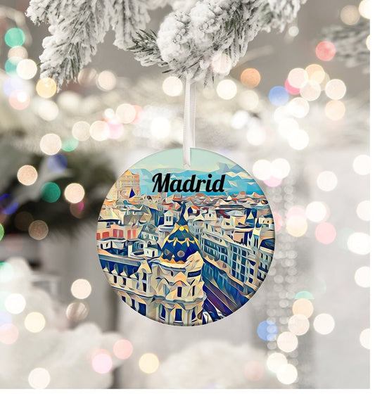 Madrid Ornament, Christmas Ornament, Tree Ornament, Madrid Christmas, Christmas Gift, Newlywed Ornament, Housewarming Gift, Madrid, Spain