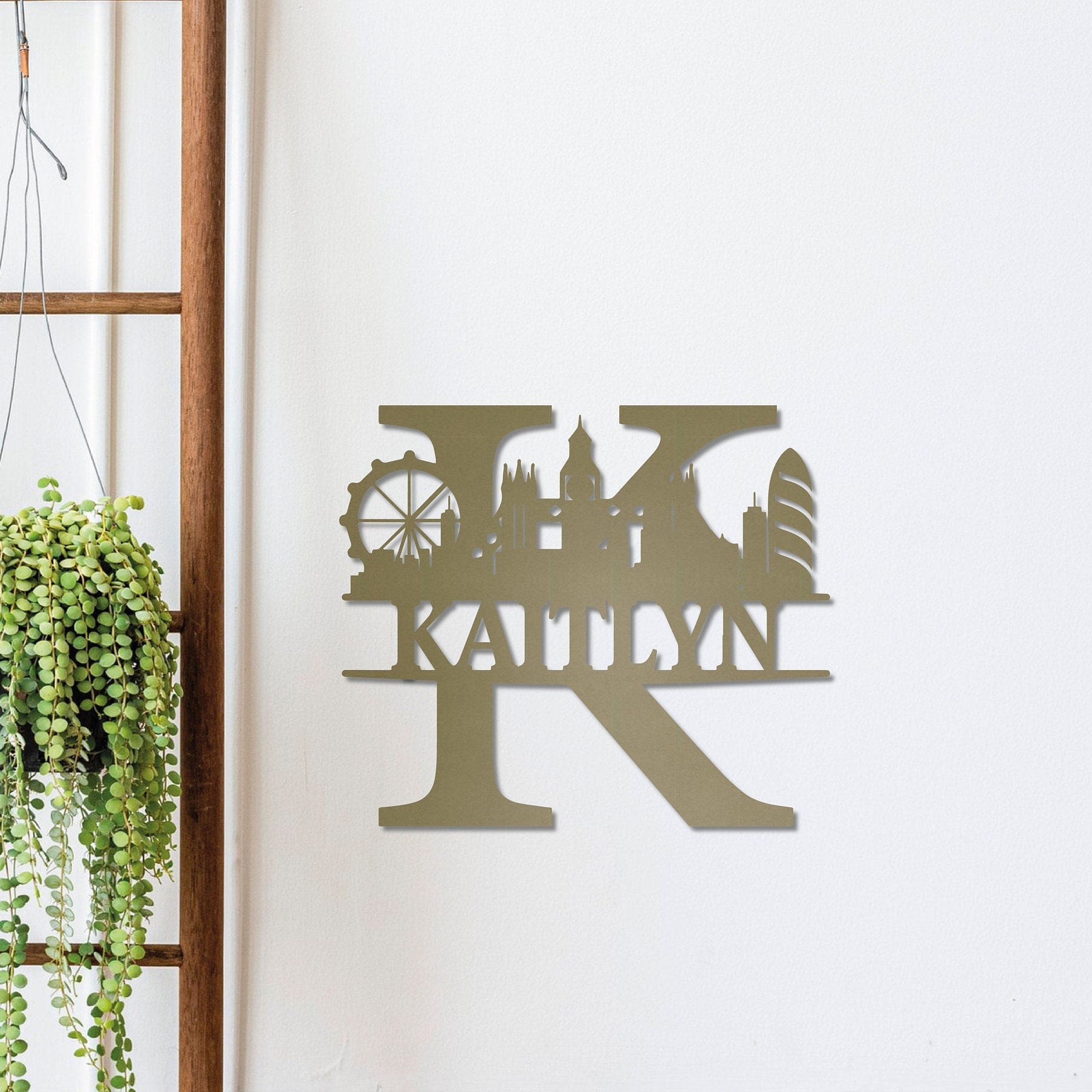 London Silhouette Personalized Name Sign , Metal Monogram Sign, London Wall Art, Housewarming Sign Gift, London Skyline Wall Decor