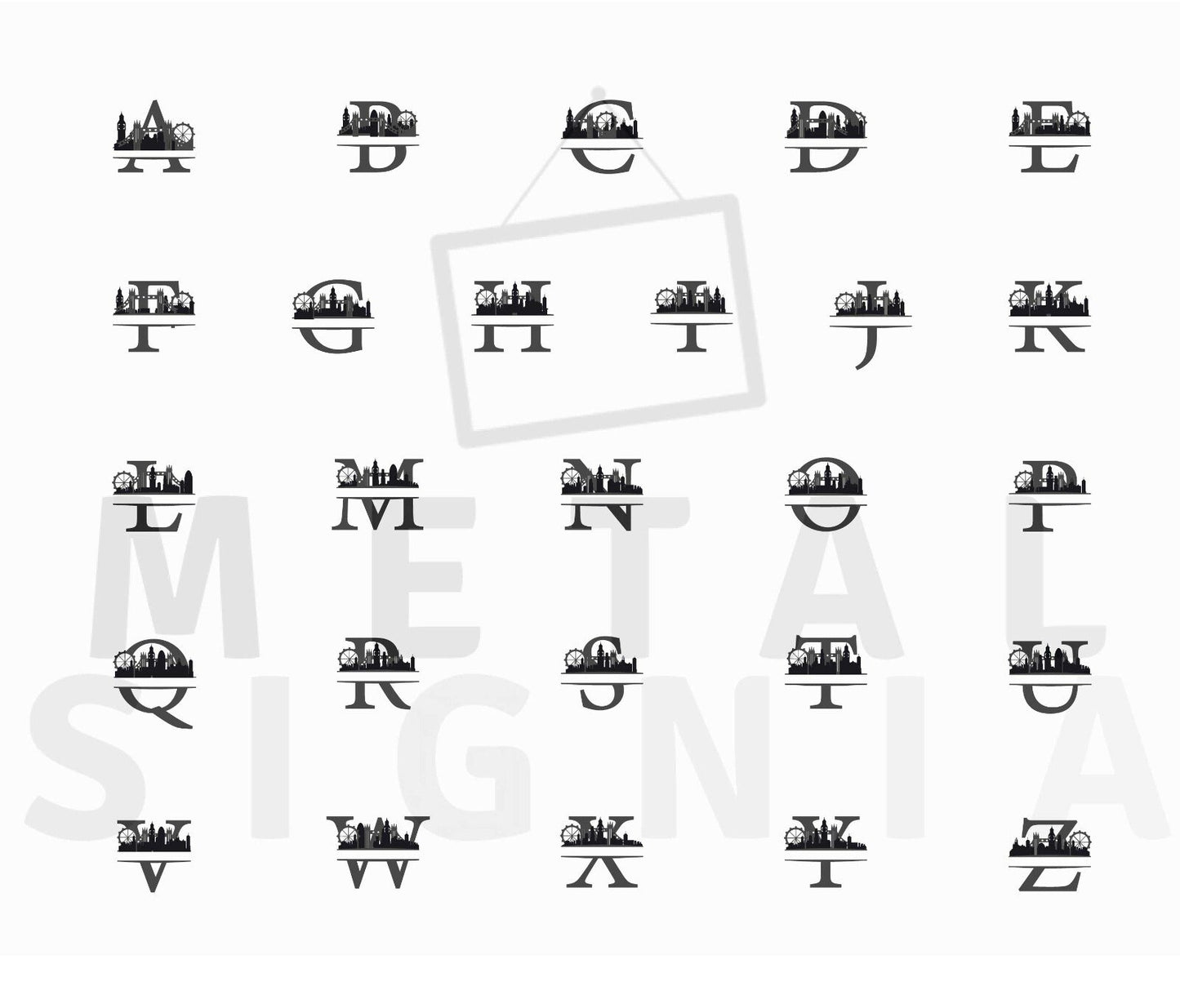 London Silhouette Personalized Name Sign , Metal Monogram Sign, London Wall Art, Housewarming Sign Gift, London Skyline Wall Decor