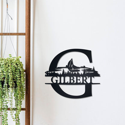 Custom Anchor Name Gift, Personalized Anchor Metal Sign,  Front Porch Last Name Sign for Beach, Lake or Boat House, Custom Family Name Decor