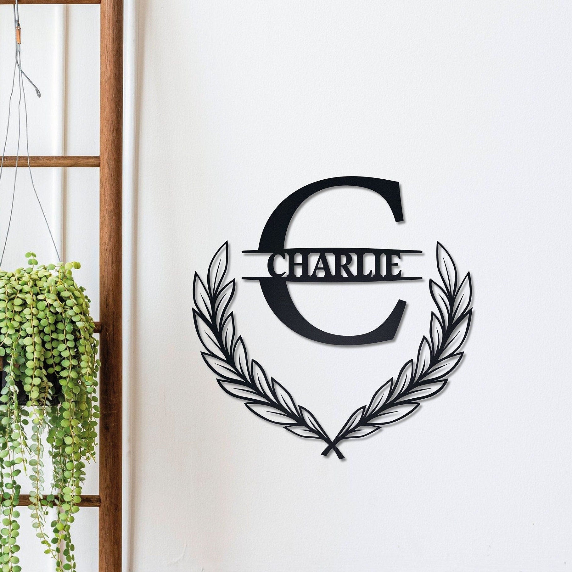 Personalized Family Name Metal Art, Metal Monogram Sign, Cut to Order Wall Decor, Housewarming Sign Gift, Wedding Monogram Metal Sign