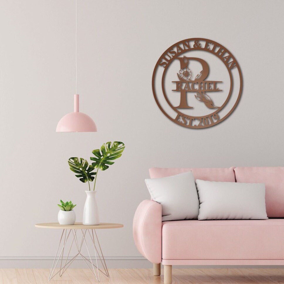 Personalized Family Name Metal Sign, Last Name Sign, Custom Metal Signs, Housewarming Wall Decor Gift, Metal Wedding Decor, Anniversary Gift