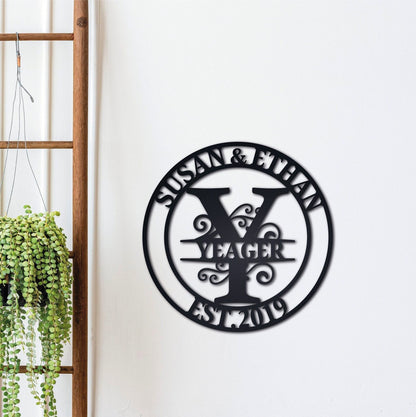 Personalized Family Metal Name Sign, Last Name Sign, Custom Metal Signs, Housewarming Wall Decor Gift, Metal Wedding Decor, Anniversary Gift