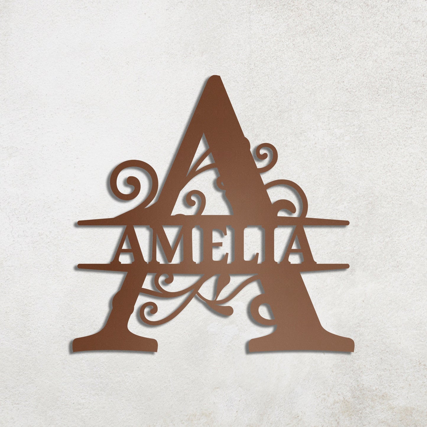 Personalized Monogram Metal Name Sign - Home Decor Gift