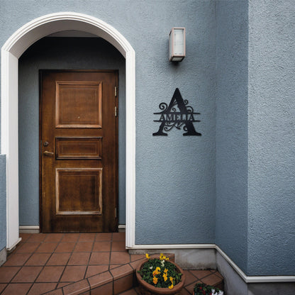 Personalized Monogram Metal Name Sign - Home Decor Gift