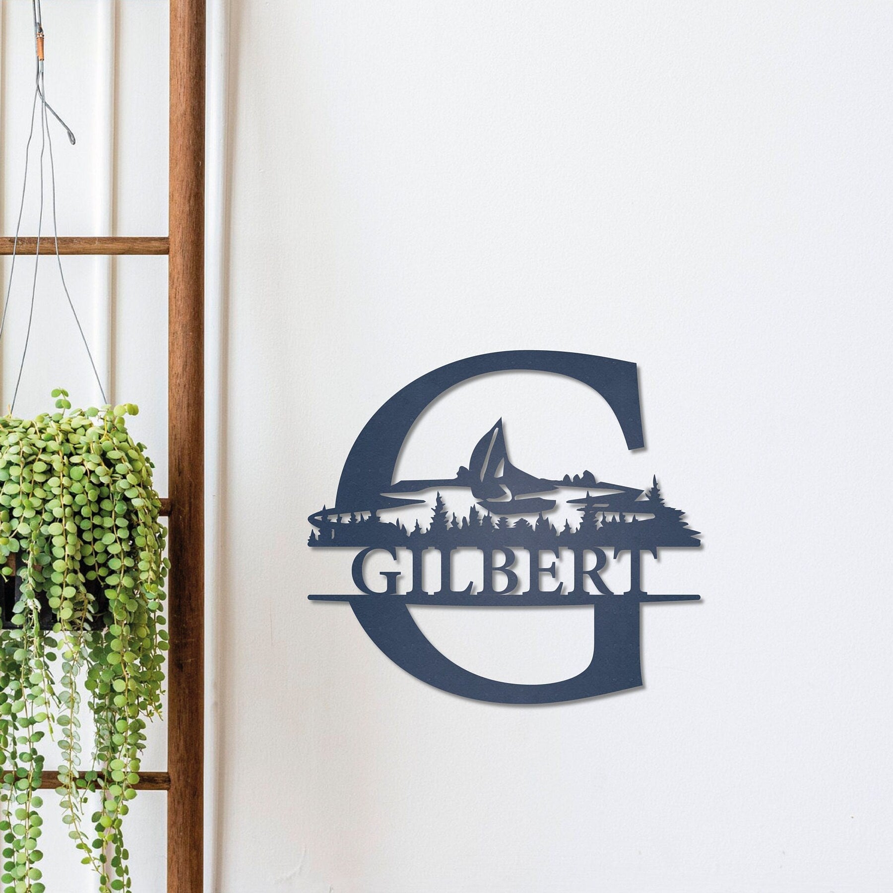 Custom Anchor Name Gift, Personalized Anchor Metal Sign,  Front Porch Last Name Sign for Beach, Lake or Boat House, Custom Family Name Decor