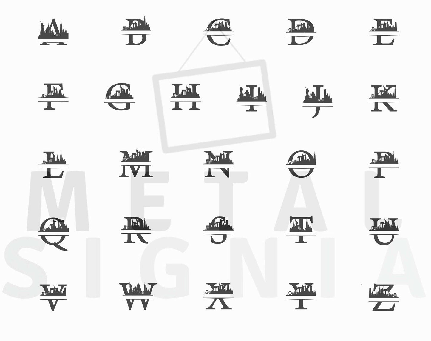 Personalized Name Sign with New York Silhouette, Metal Monogram Sign, Metal Wall Art, Housewarming Sign Gift, New York Skyline Wall Decor