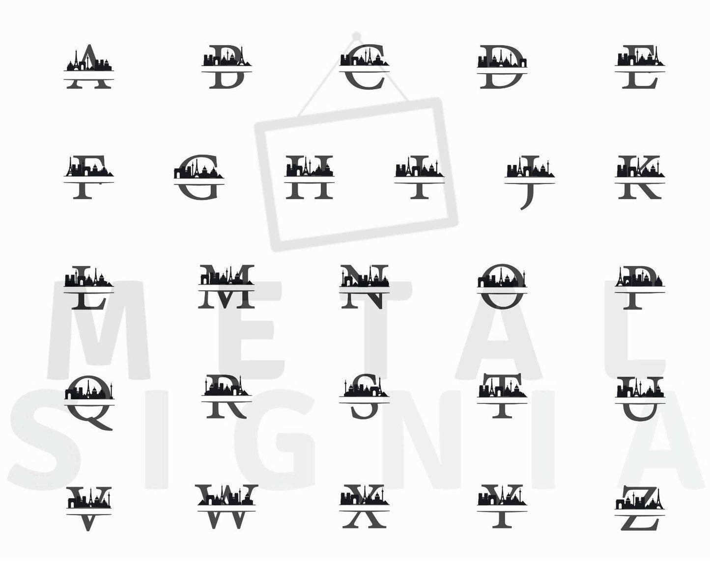 Personalized Name Sign with Paris Silhouette, Metal Monogram Sign, Metal Wall Art, Housewarming Sign Gift, Paris City Skyline Wall Decor