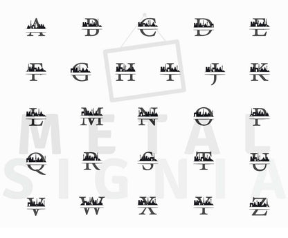 Personalized Name Sign with Paris Silhouette, Metal Monogram Sign, Metal Wall Art, Housewarming Sign Gift, Paris City Skyline Wall Decor