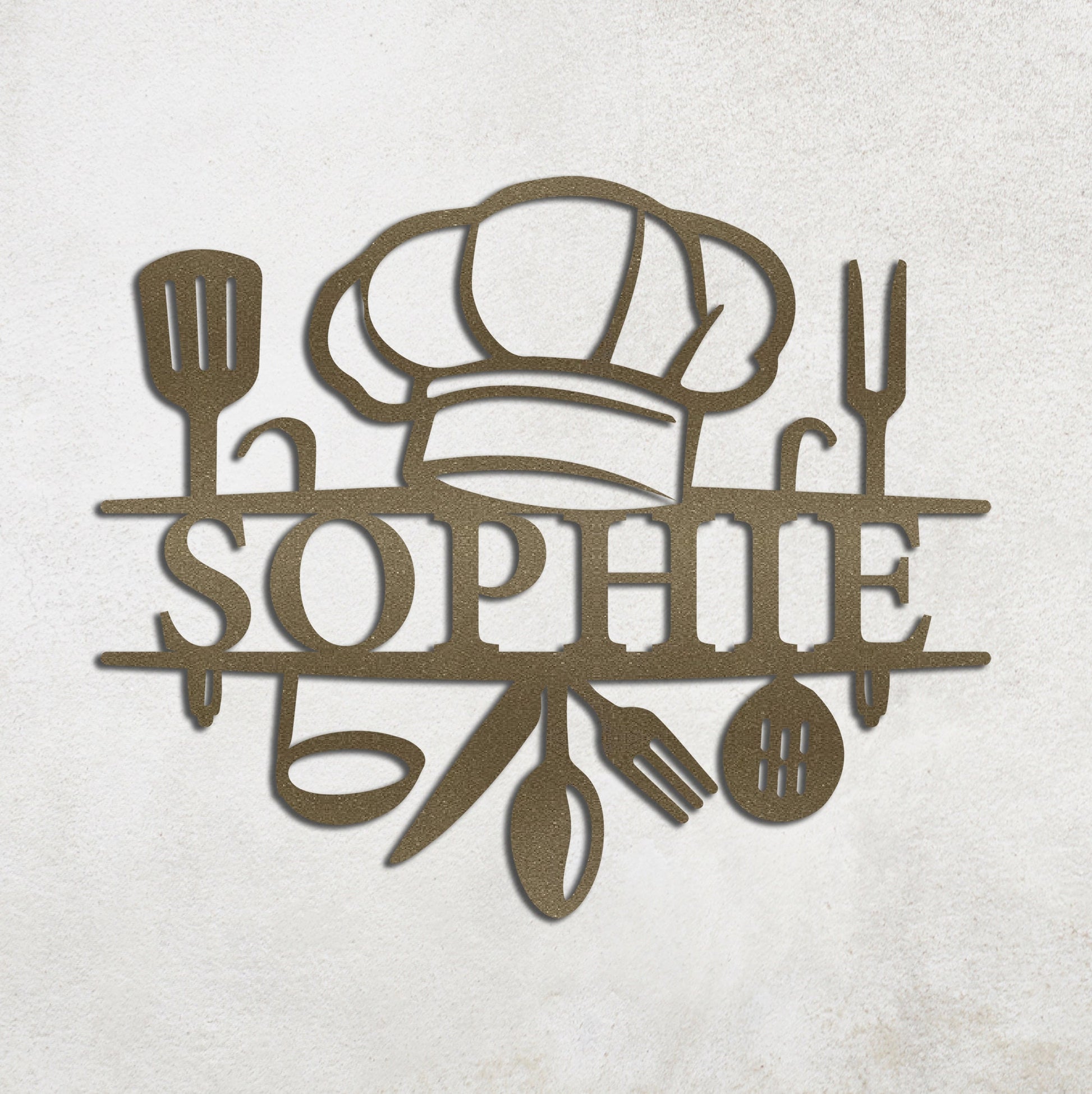 Custom Metal Kitchen Wall Sign, Custom Metal Kitchen Decor, Metal Chef Sign, Personalized Kitchen Wall Art, Kitchen Housewarming Gift