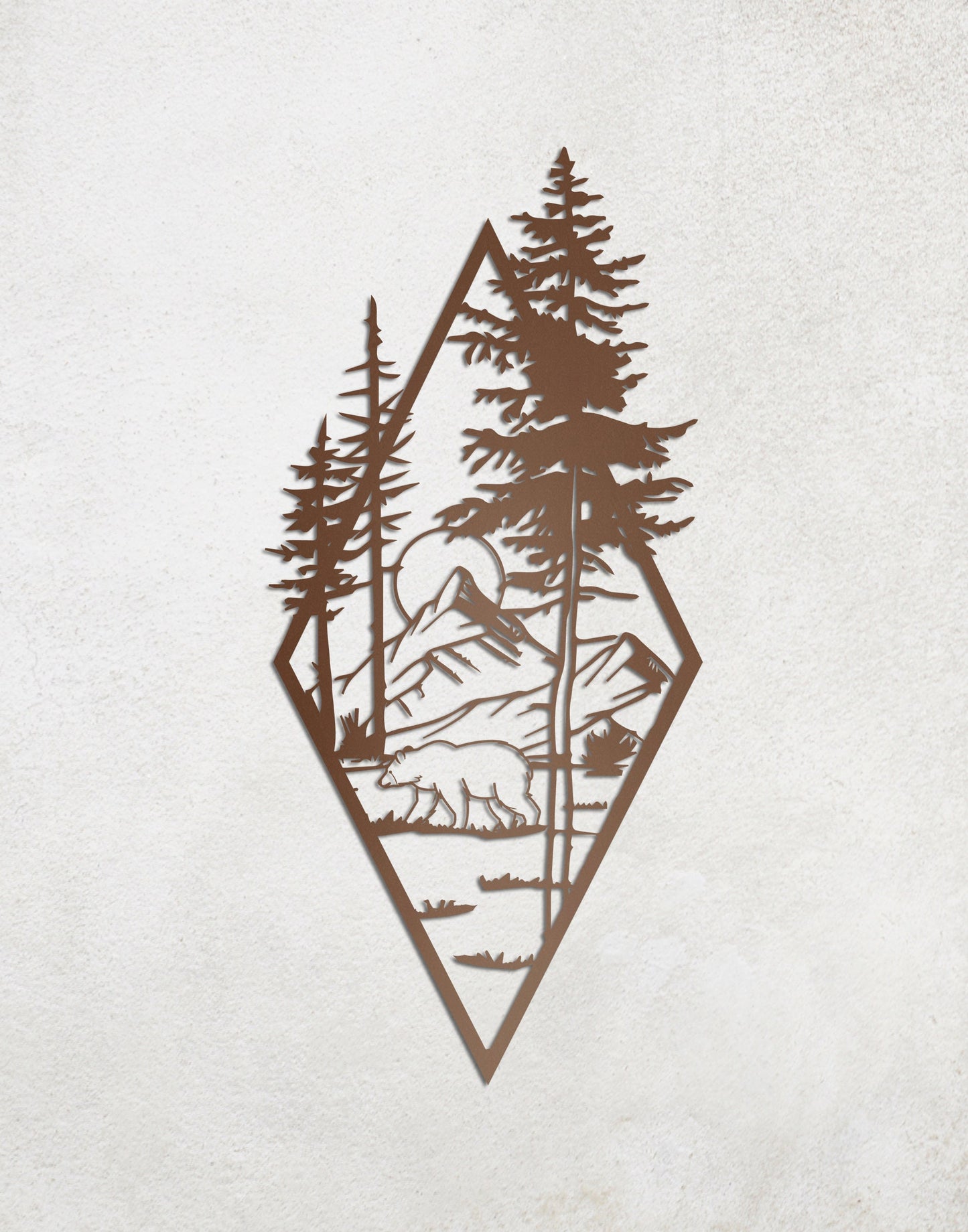 Mountain Metal Wall Art, Nature Metal Wall Decor, Custom Metal Wall Arts, Bear Metal Wall Decor, Tree Metal Wall Art, Nature View Wall Decor