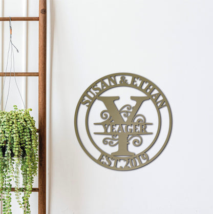 Personalized Family Metal Name Sign, Last Name Sign, Custom Metal Signs, Housewarming Wall Decor Gift, Metal Wedding Decor, Anniversary Gift