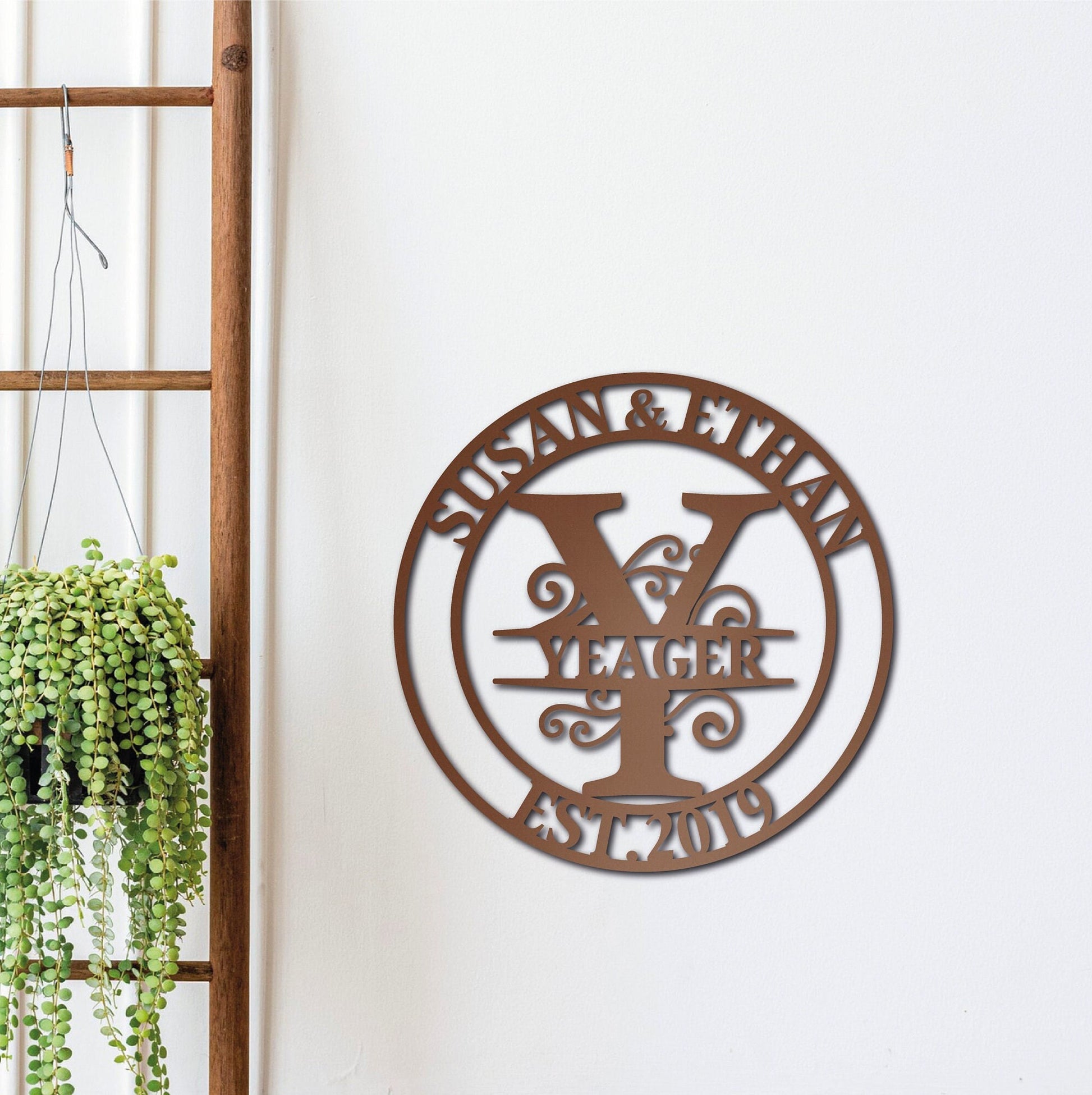 Personalized Family Metal Name Sign, Last Name Sign, Custom Metal Signs, Housewarming Wall Decor Gift, Metal Wedding Decor, Anniversary Gift