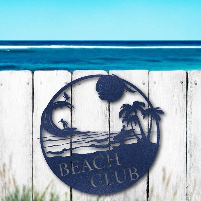 Custom Metal Beach Decor,  Lake House Metal Sign, Summer Beach House Sign, Personalized Nautical Metal Art, Sunset Beach Wall Decor