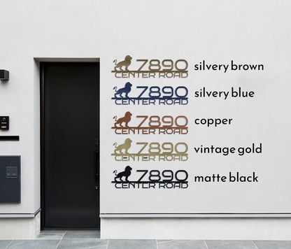 Metal Address Sign with Lion, Metal House Number, Address Plaque, Custom Address Signs, Housewarming Gift, Outdoor Metal Sign, House Numbers
