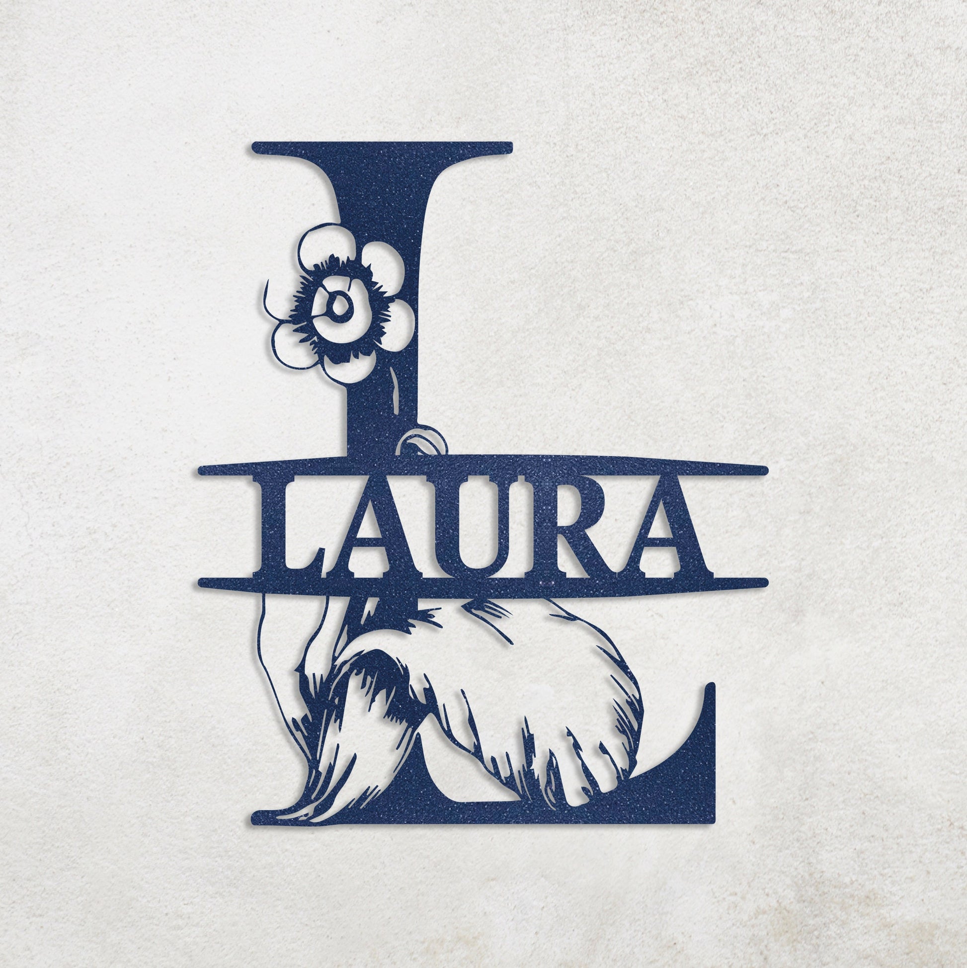 Floral Custom Metal Sign, Initial Metal Wall Art, Custom Monogram Name Sign, Botanical Wall Decor, Personalized Metal Sign, Wedding Decor