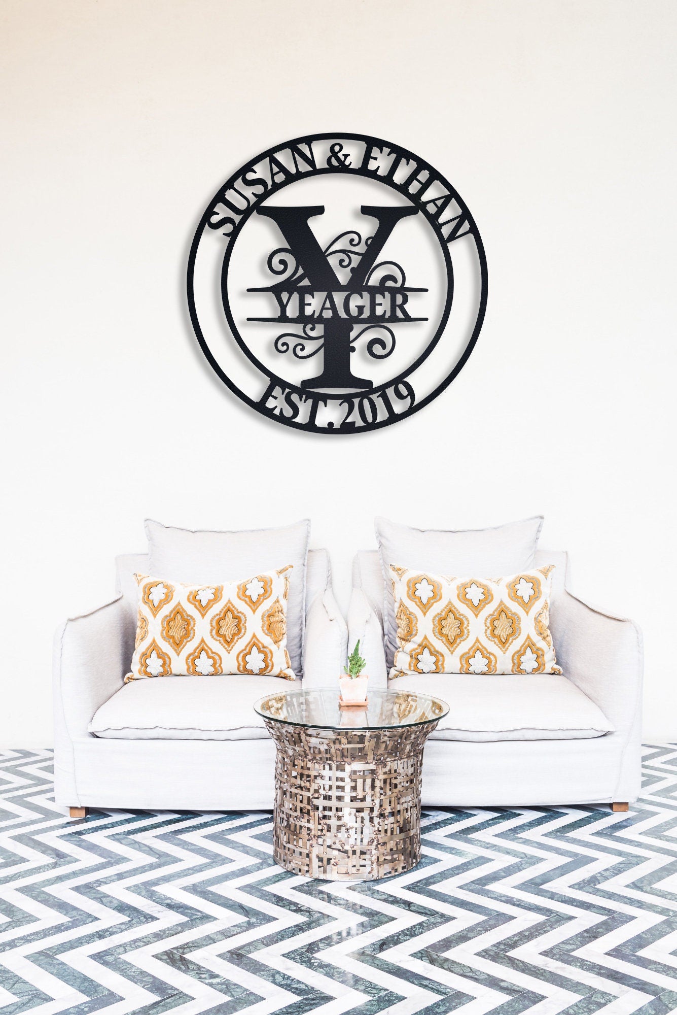 Custom Metal Name Sign, Anniversary Wedding Gift for Couple, Valentines Day Gift, Gift for Girlfriend Wife, Metal Wall Art