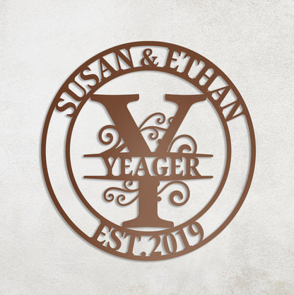 Custom Metal Name Sign, Anniversary Wedding Gift for Couple, Valentines Day Gift, Gift for Girlfriend Wife, Metal Wall Art