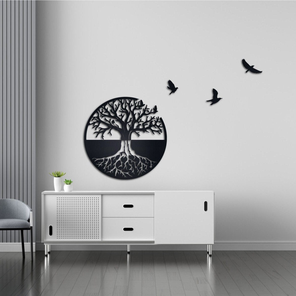 Tree of Life with Birds Metal Wall Art, Metal Wall Art, Tree of Life Wall Decor, Housewarming Gift, Metal Tree of Life, Large Metal Wall Art